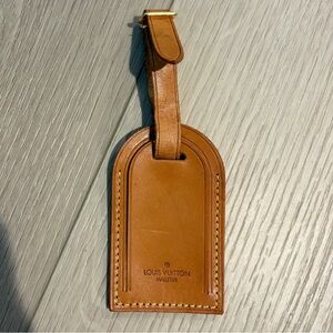 Rare! Vintage Louis Vuitton Malletier Leather Luggage Tag with Strap